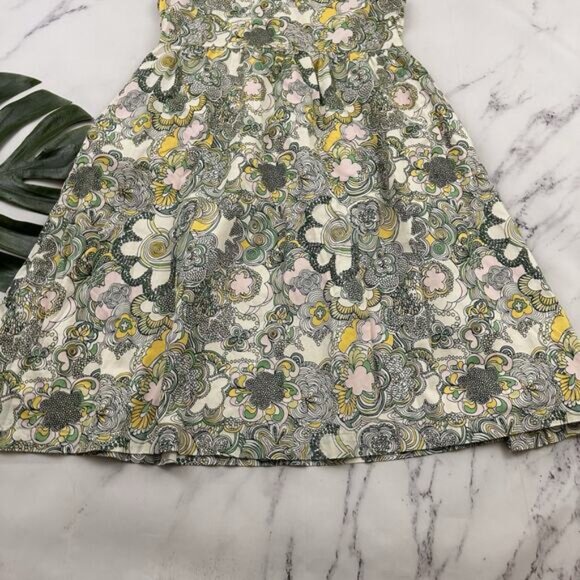 Liberty of London Target Girls Sundress Size XL Green Yellow Floral Pockets - Picture 5 of 12